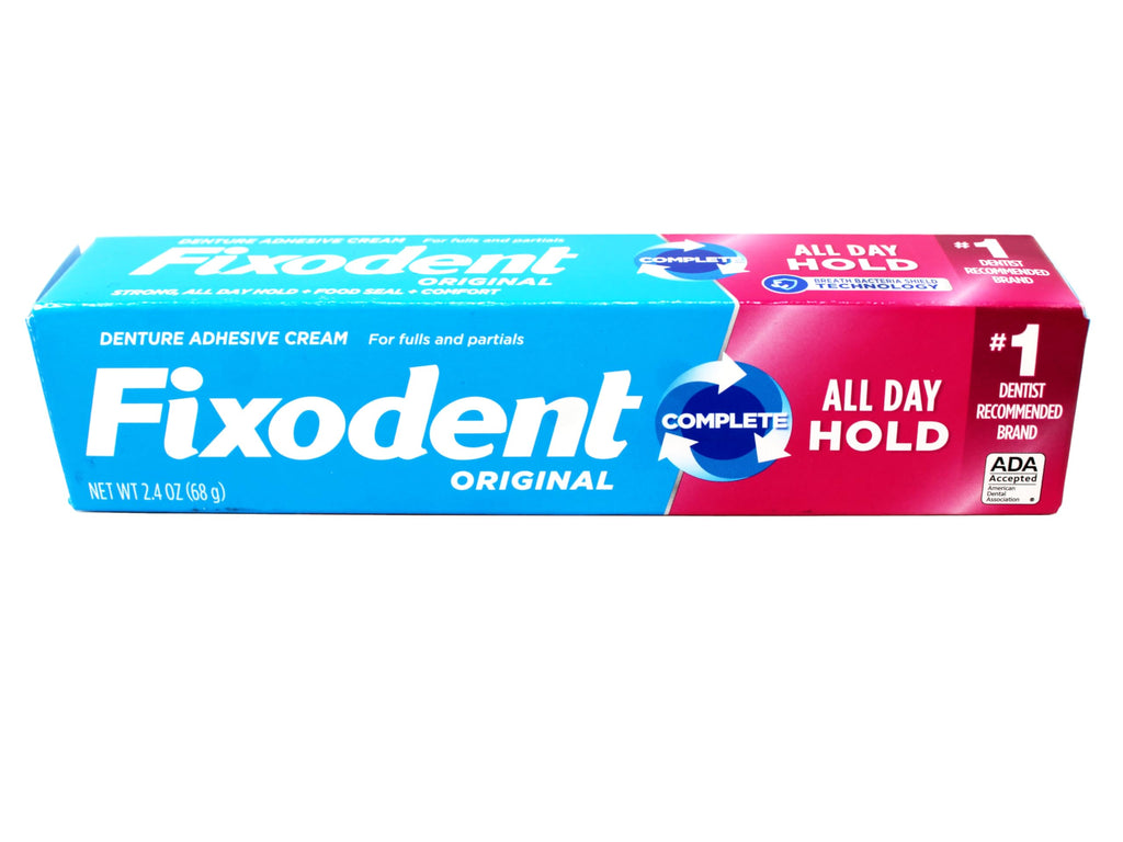 Fixodent Complete Soothing Mint Denture Adhesive Cream – 4 Count (2.4 oz Each) | Strong Hold