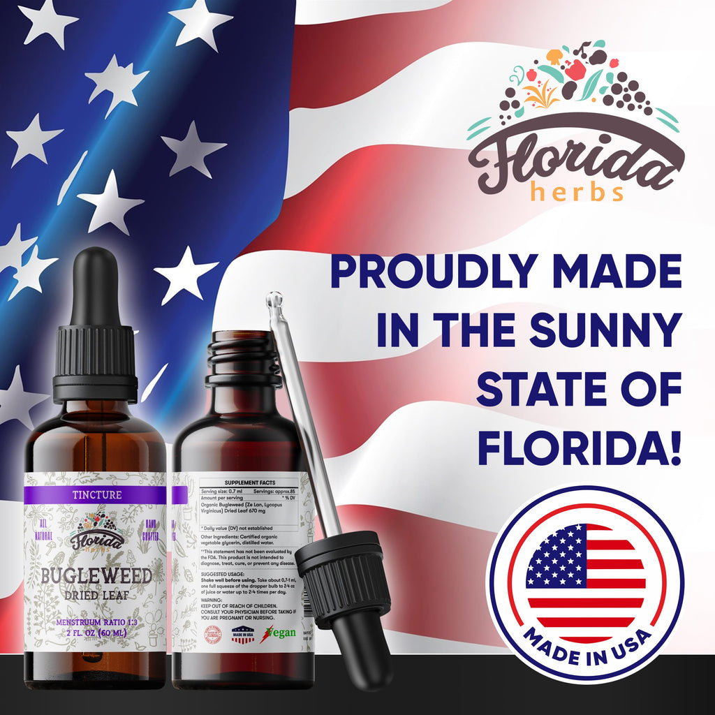 Bugleweed Tincture - Organic Florida Herbs, 2 oz (700 mg) - Non-GMO