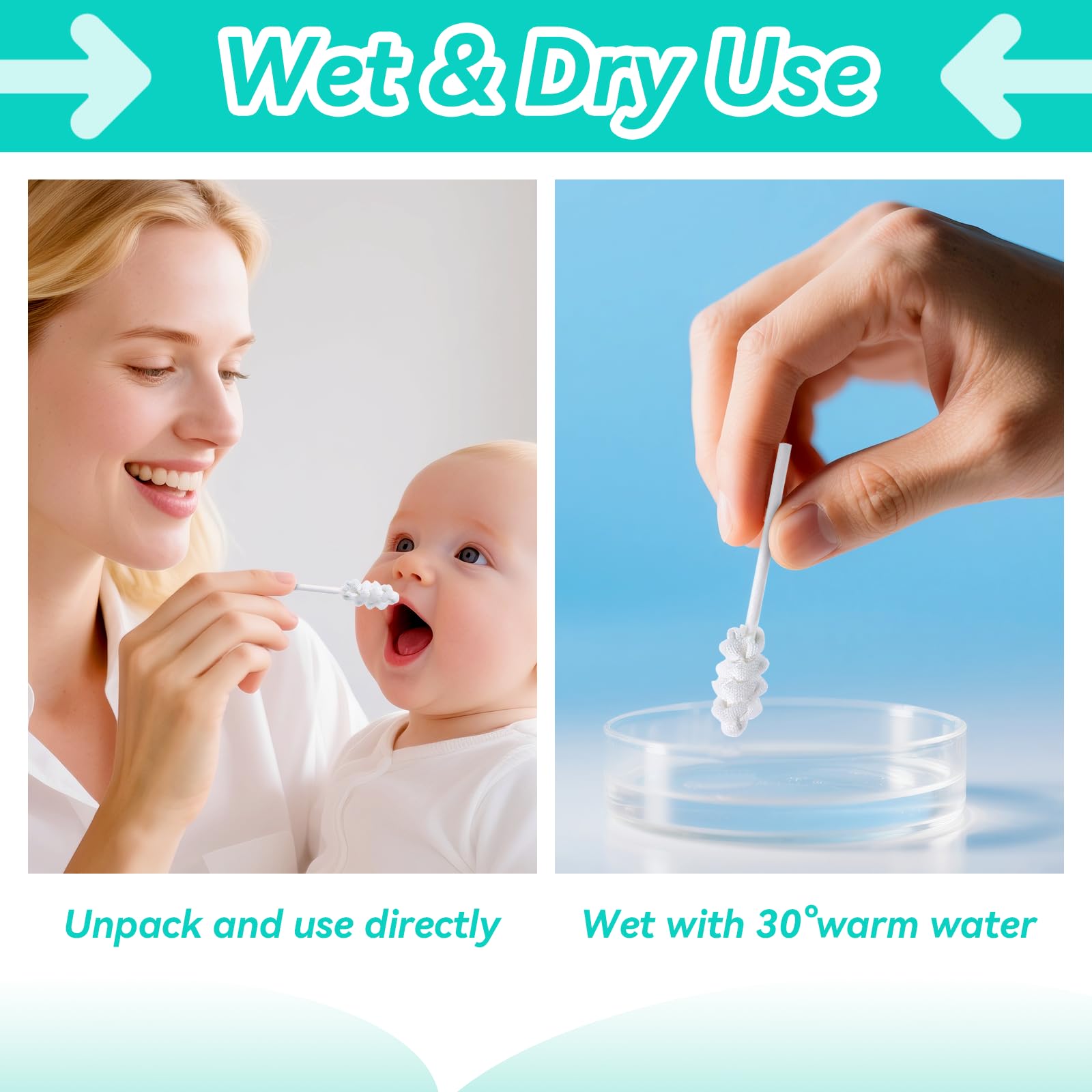 Foily 30-Pack Baby Tongue Cleaner Gauze – Gentle Newborn Oral Care (0-24 Months, Spiral Style)