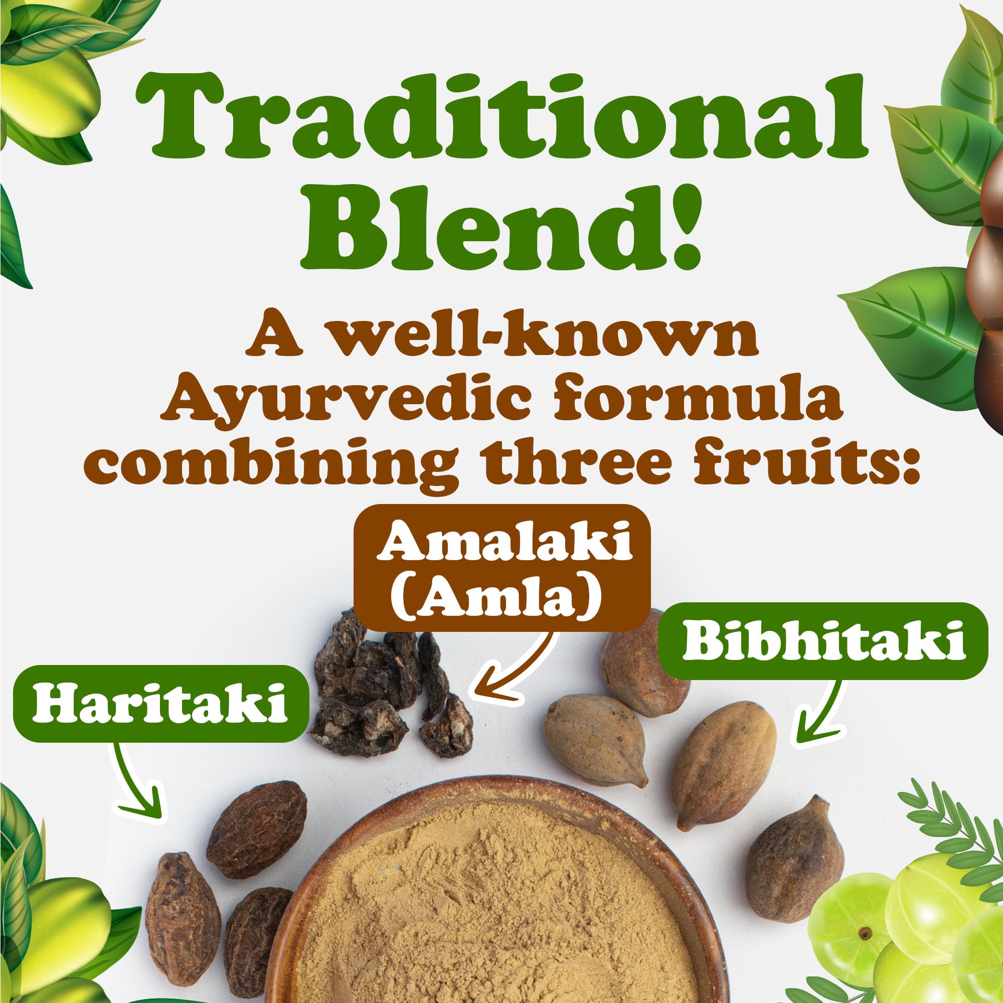 Organic Triphala Powder 10 lb – Amla, Bibhitaki & Haritaki | Non-GMO, Vegan, Kosher | Food to Live