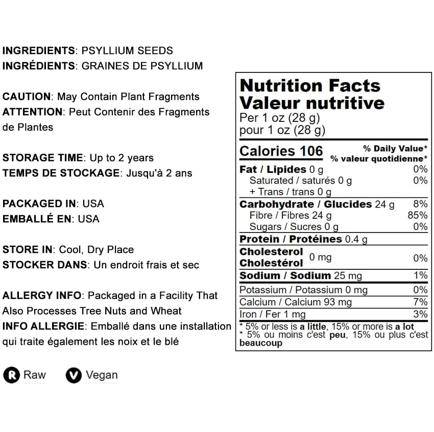 Food to Live Whole Psyllium Husks – 6 oz, Unflavored, Keto & Vegan