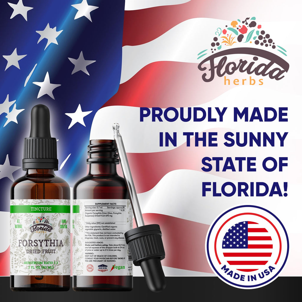 Forsythia Tincture - Organic Forsythia Extract (Lian Qiao) 2 oz, 670 mg, Non-GMO