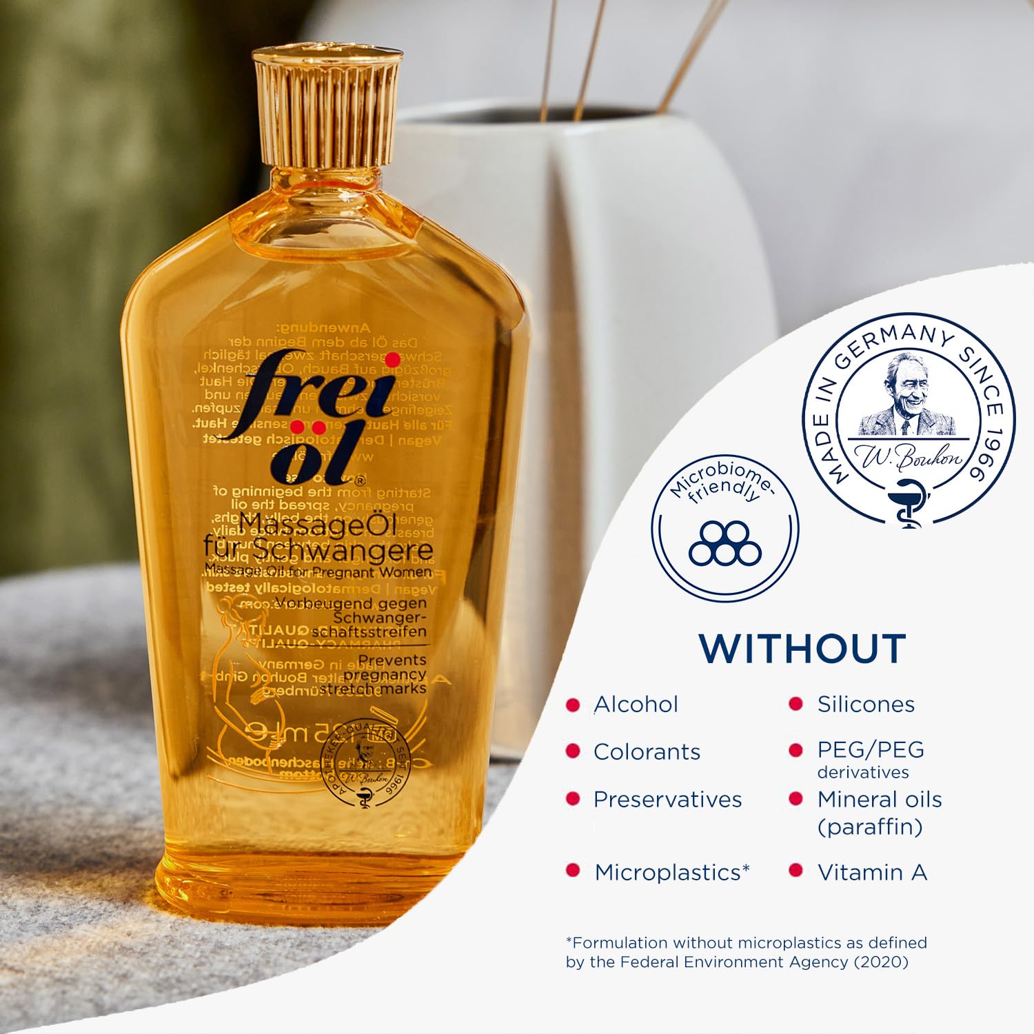 Massage Body Oil for Pregnant Women – Maternity Skincare Oil, Elasticity Increase by 35%, Prevents Stretch Marks, Safe for Mom & Baby – Vegan, 125 ml