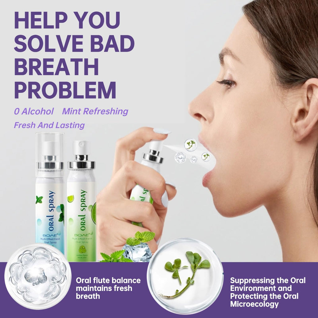 Fruit Mint Mouth Spray – 3 Count Breath Freshener for Adults, Bad Breath Treatment, 0.7 OZ/20ML