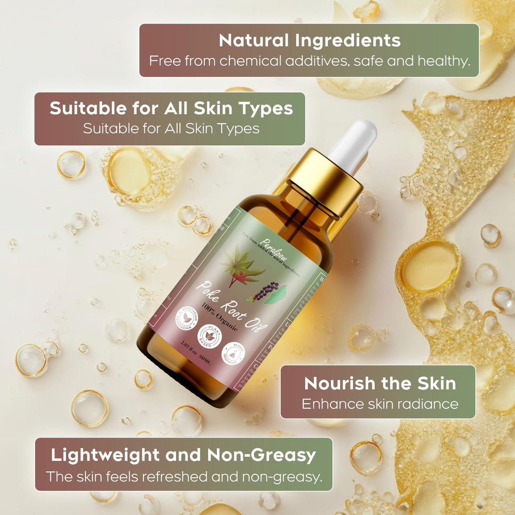 Organic Poke Root Castor Oil for Lymphatic Support – 60 ml (2.03 oz)