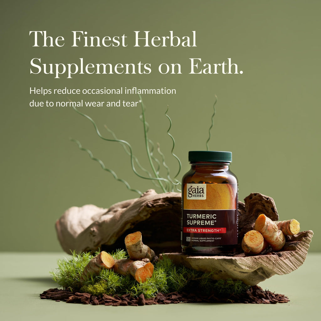 Gaia Herbs Turmeric Supreme Extra Strength - Supports Occasional Discomfort & Mobility - 120 Vegan Liquid Phyto-Caps
