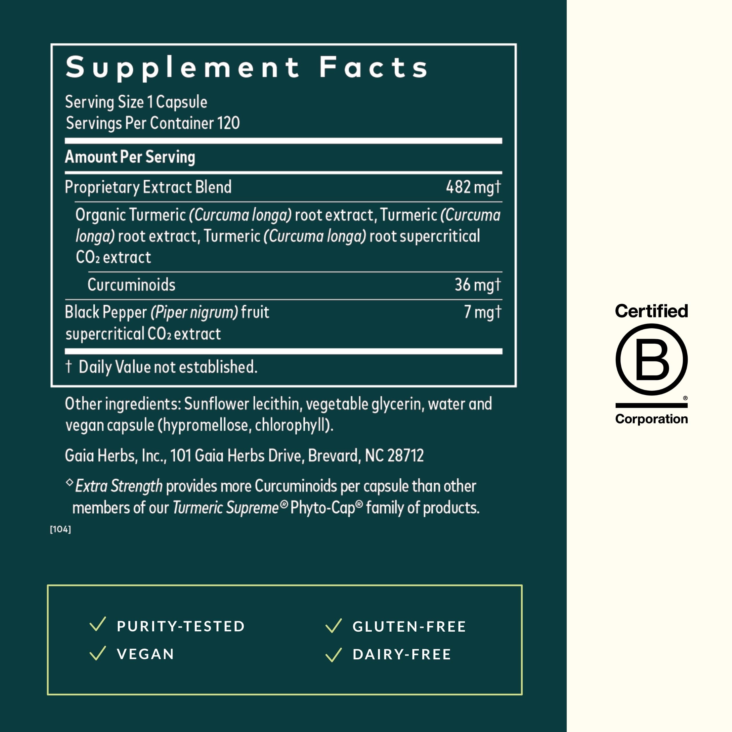 Gaia Herbs Turmeric Supreme Extra Strength - Supports Occasional Discomfort & Mobility - 120 Vegan Liquid Phyto-Caps