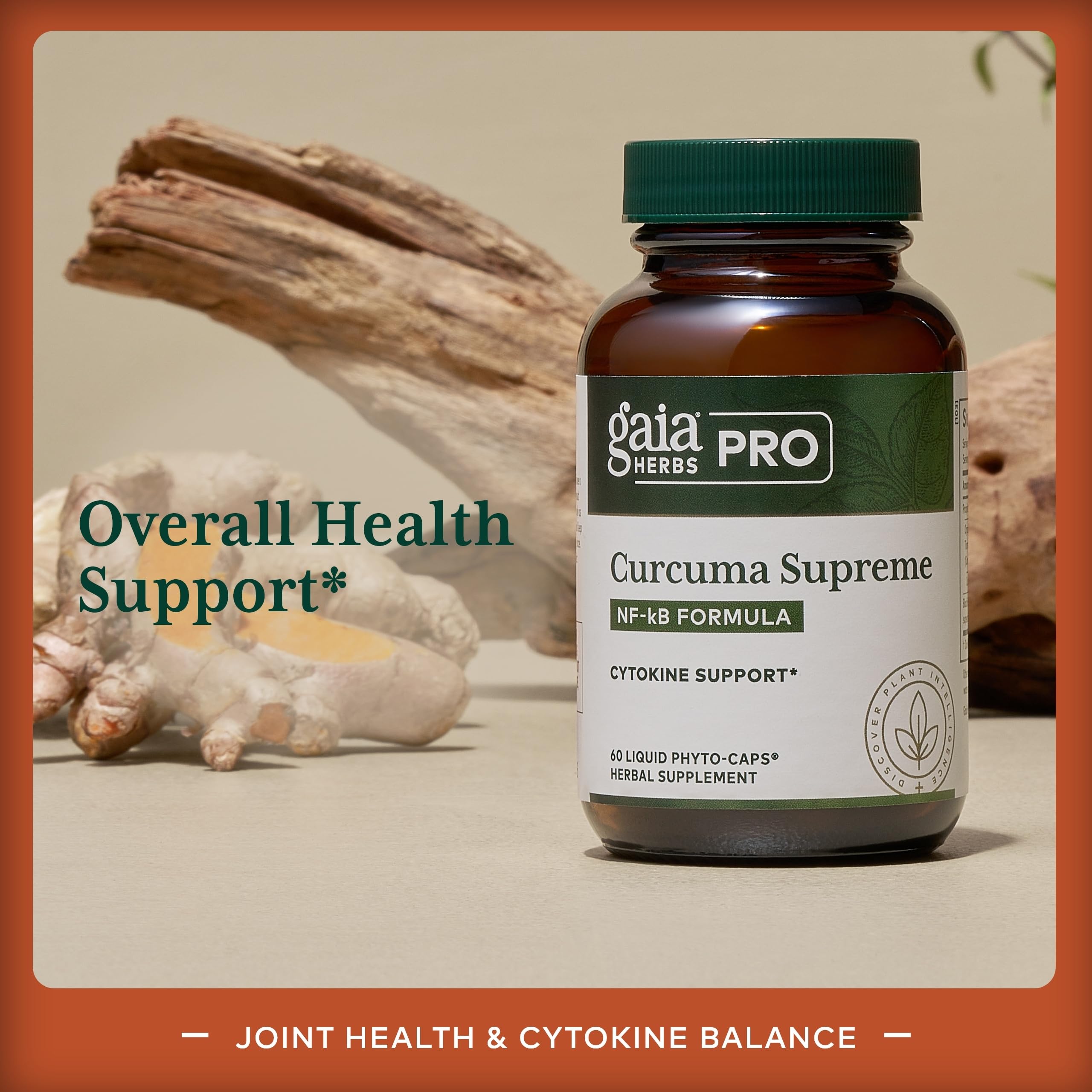 GAIA HERBS PRO Curcuma Supreme – Immune Support, Turmeric + Black Pepper, Organic, 60 Servings