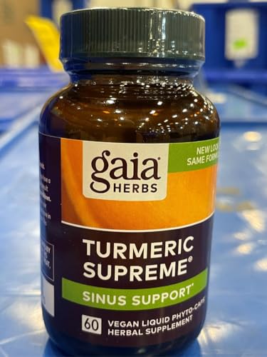 Gaia Herbs Turmeric Supreme Sinus Support - Sinus Relief & Healthy Response* | Curcumin + Black Pepper | 60 Vegan Liquid Phyto-Caps
