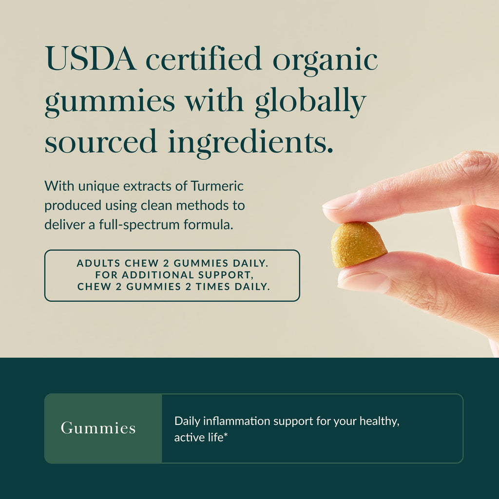 Gaia Herbs Turmeric Supreme Daily Gummies – Organic Turmeric Curcumin (Pack of 2)