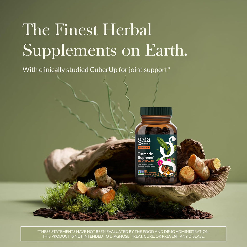 Gaia Herbs Turmeric Supreme Joint Health – 120 Liquid Phyto-Caps for Joint Support