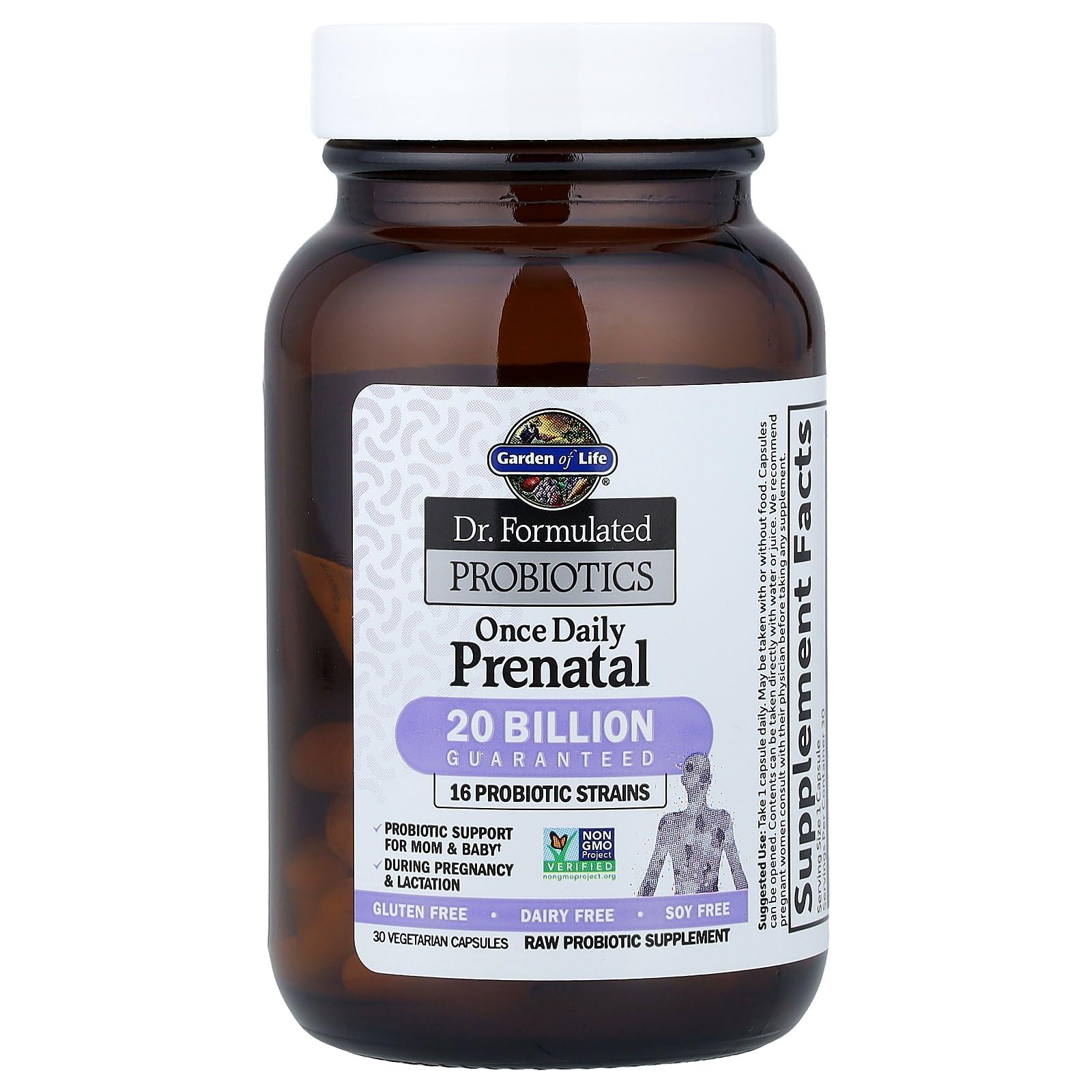 Garden of Life Dr. Formulated Probiotics Once Daily Prenatal – 20B CFU, 16 Strains, 30 Count