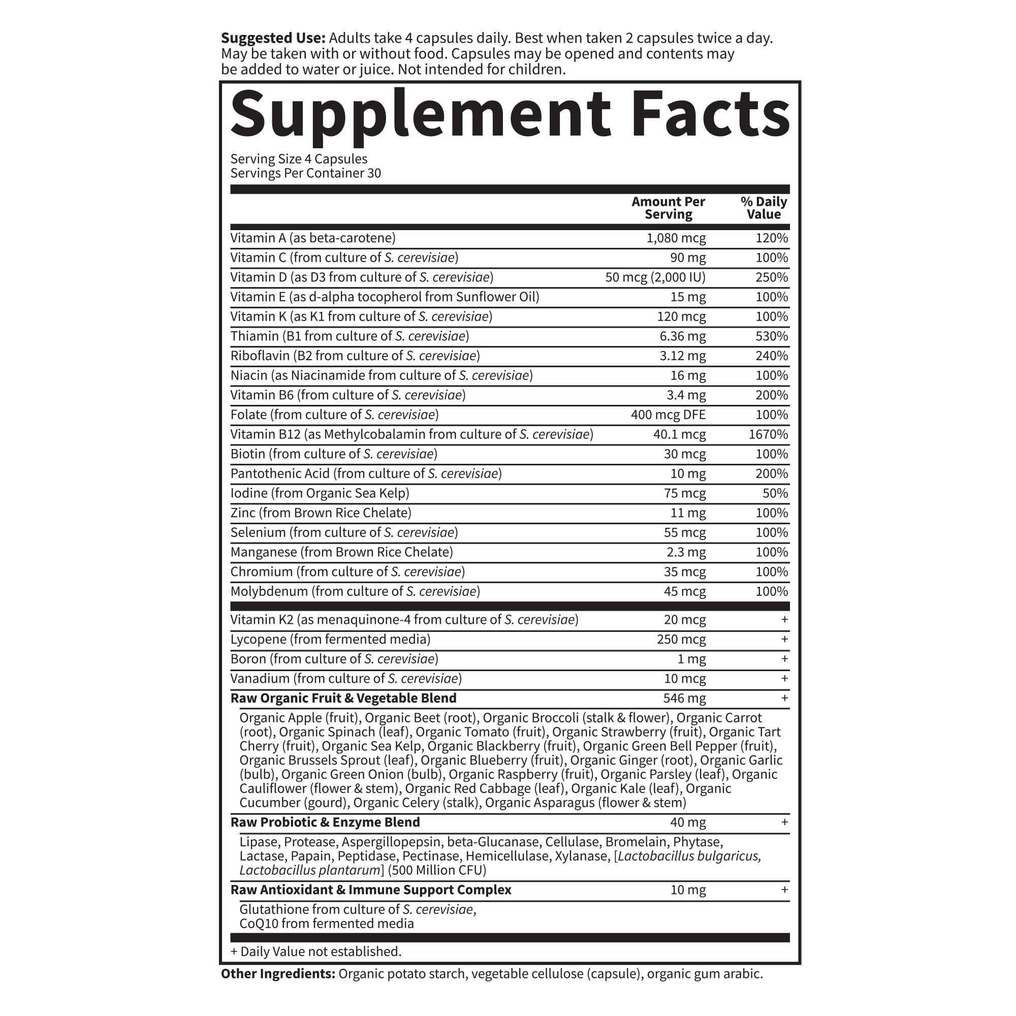 Garden of Life Vitamin Code 50 & Wiser Men's Multivitamin with Probiotics - 120 Capsules