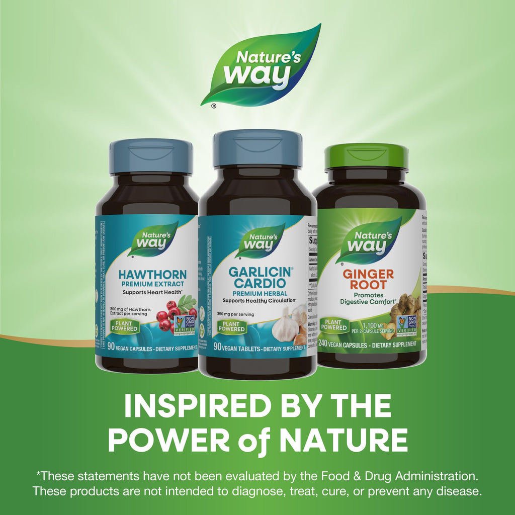 Nature’s Way Garlicin Cardio – Premium Herbal, Supports Healthy Circulation (350 mg) 90 Tablets