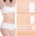 Geiserailie 120 Pcs Disposable Castor Oil Patches Kit - Self Adhesive Multi Size Castor Oil Wraps