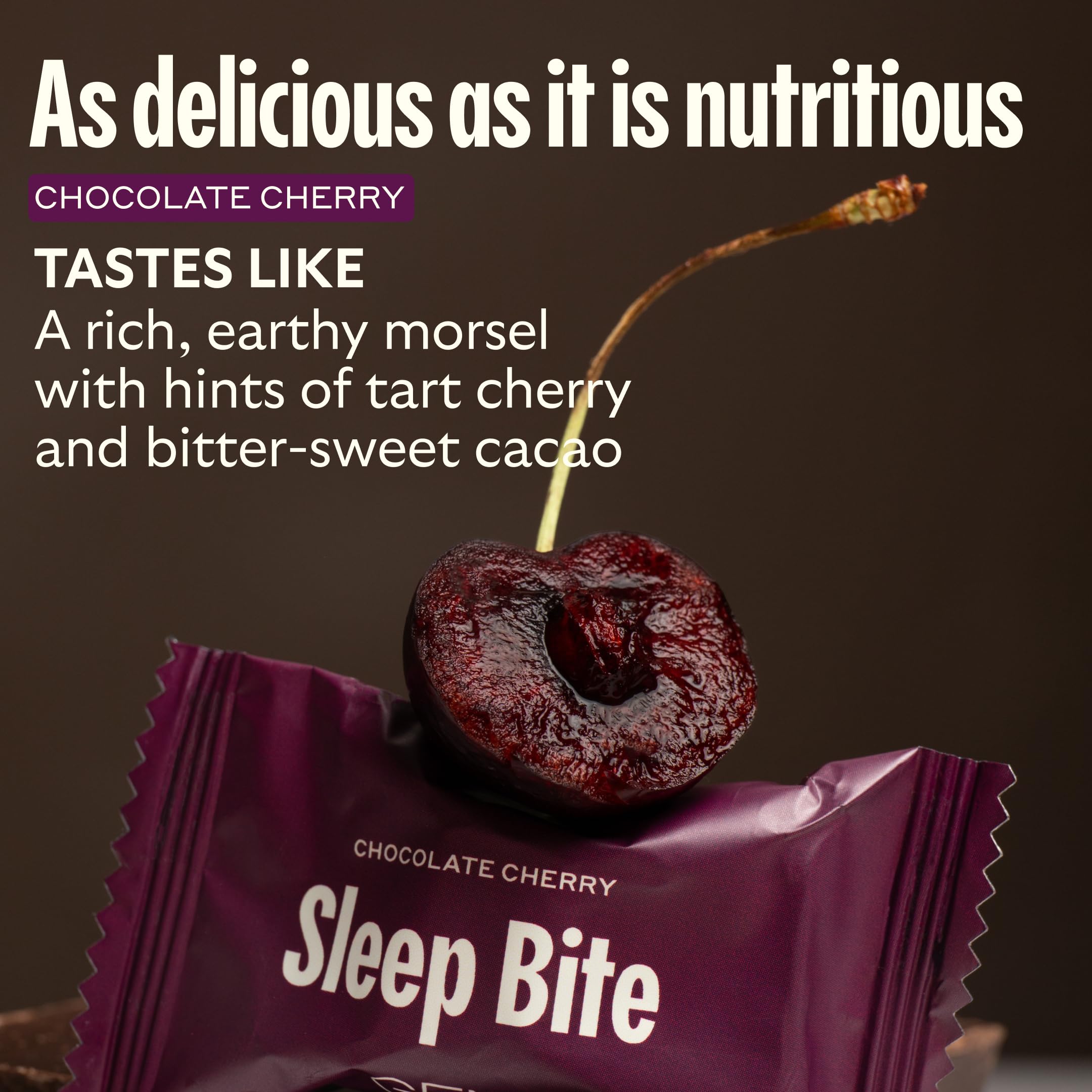 GEM Sleep Aid, Nighttime Bite, 7 Pack, Melatonin Free, L-Theanine, Magnesium, Valerian Root Extract | Vegan and Gluten Free | Earthy Chocolate Cherry, Trial Size