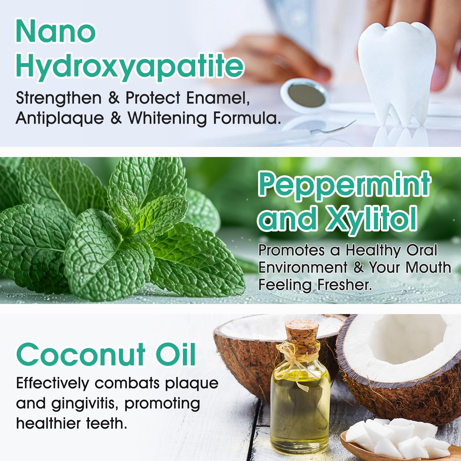 Generic 150P Toothpaste Tablets – Nano Hydroxyapatite, Travel Spearmint