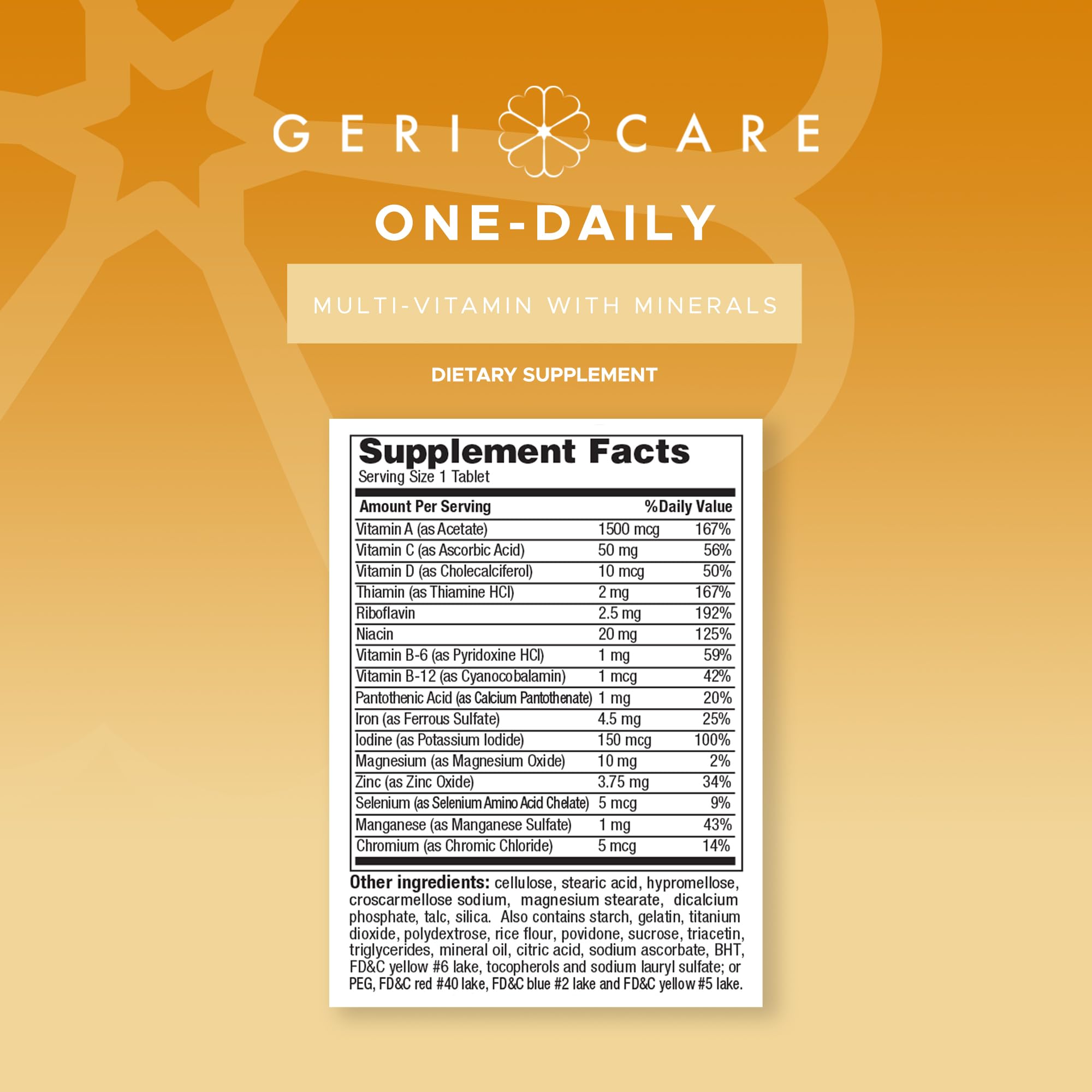 One-Daily Multivitamin with Minerals for Men & Women (100 Tabs) – GeriCare | High-Potency Daily Nutrition
