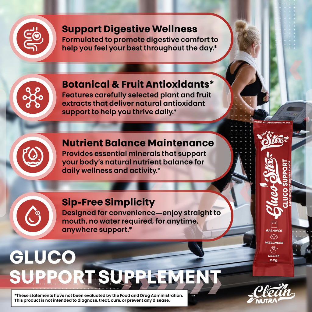 Gluco Stix Rainbow Sherbet Powder Sticks – Clean Nutraceuticals Ceylon Cinnamon, Berberine, Glucomannan, Apple Cider Vinegar | 20 Count