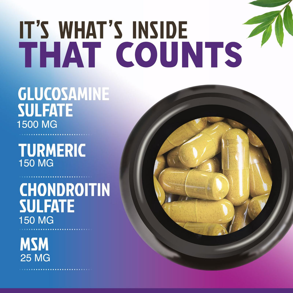 Glucosamine Chondroitin 2100mg – 3X Strength Joint Support (60 Capsules) – USA Bottled