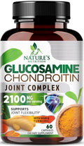 Glucosamine Chondroitin MSM 2100mg – 3x Strength Joint Support with Turmeric & Boswellia