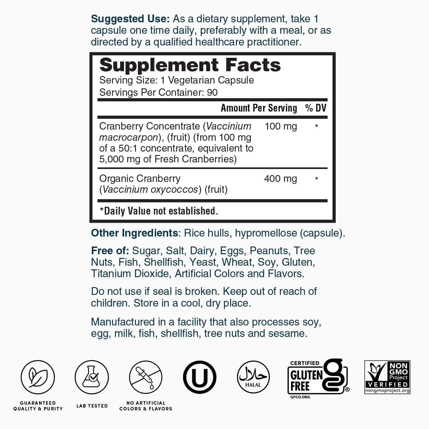 Nature's Lab Cranberry 5400mg – 90 Vegan Capsules – UTI Support, Gluten Free, Non-GMO