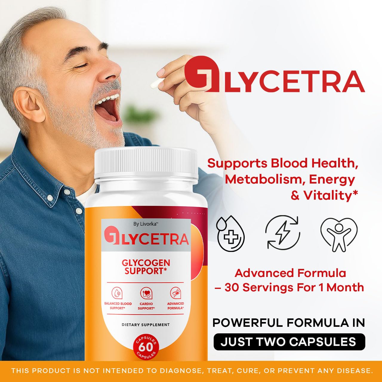 Glycetra Capsules - Official Glycetra Advanced Glycogen Support Formula | Maximum Strength Vitamin Supplement