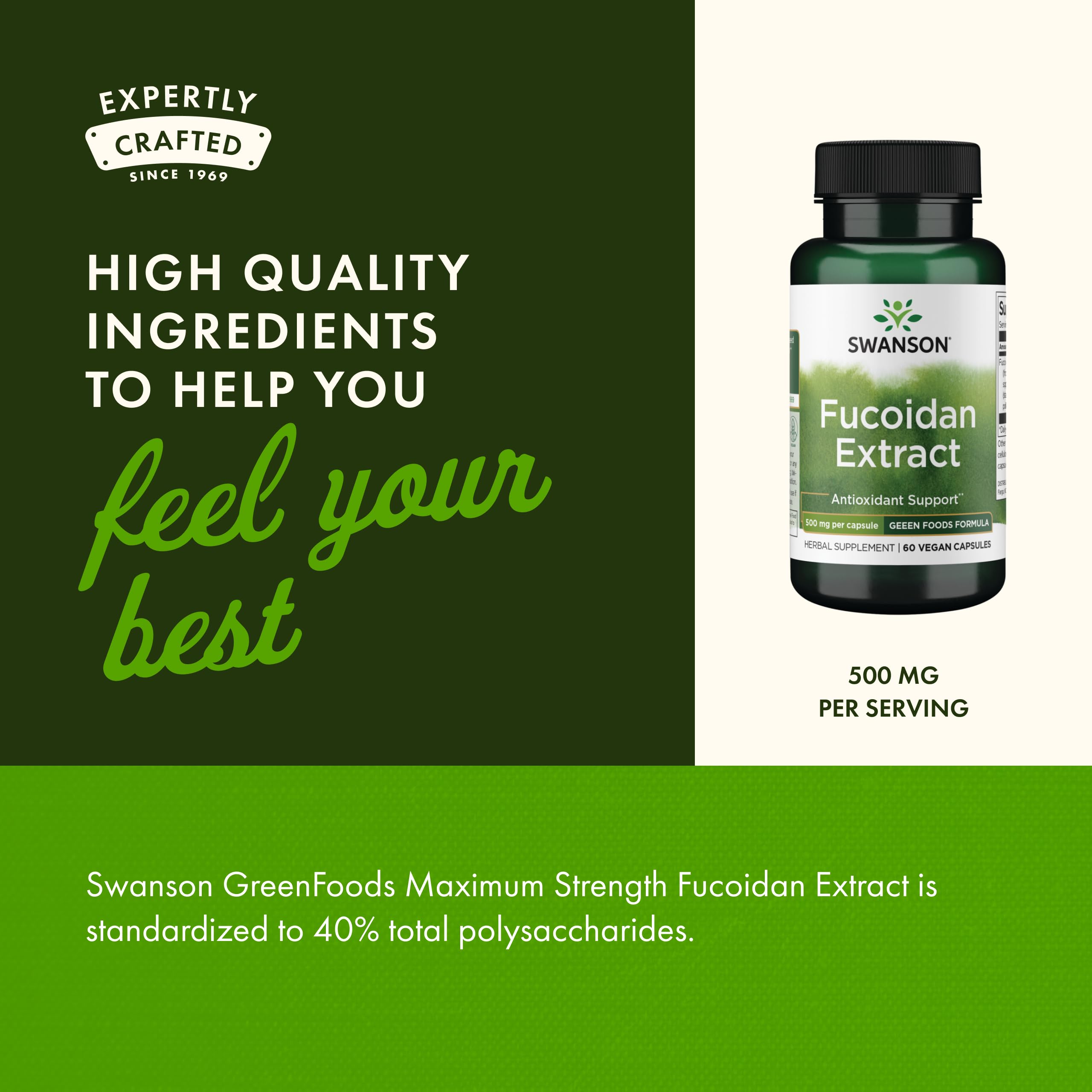 Swanson Fucoidan Extract 500mg - Immune Support (60 Veggie Caps) 2 Pack