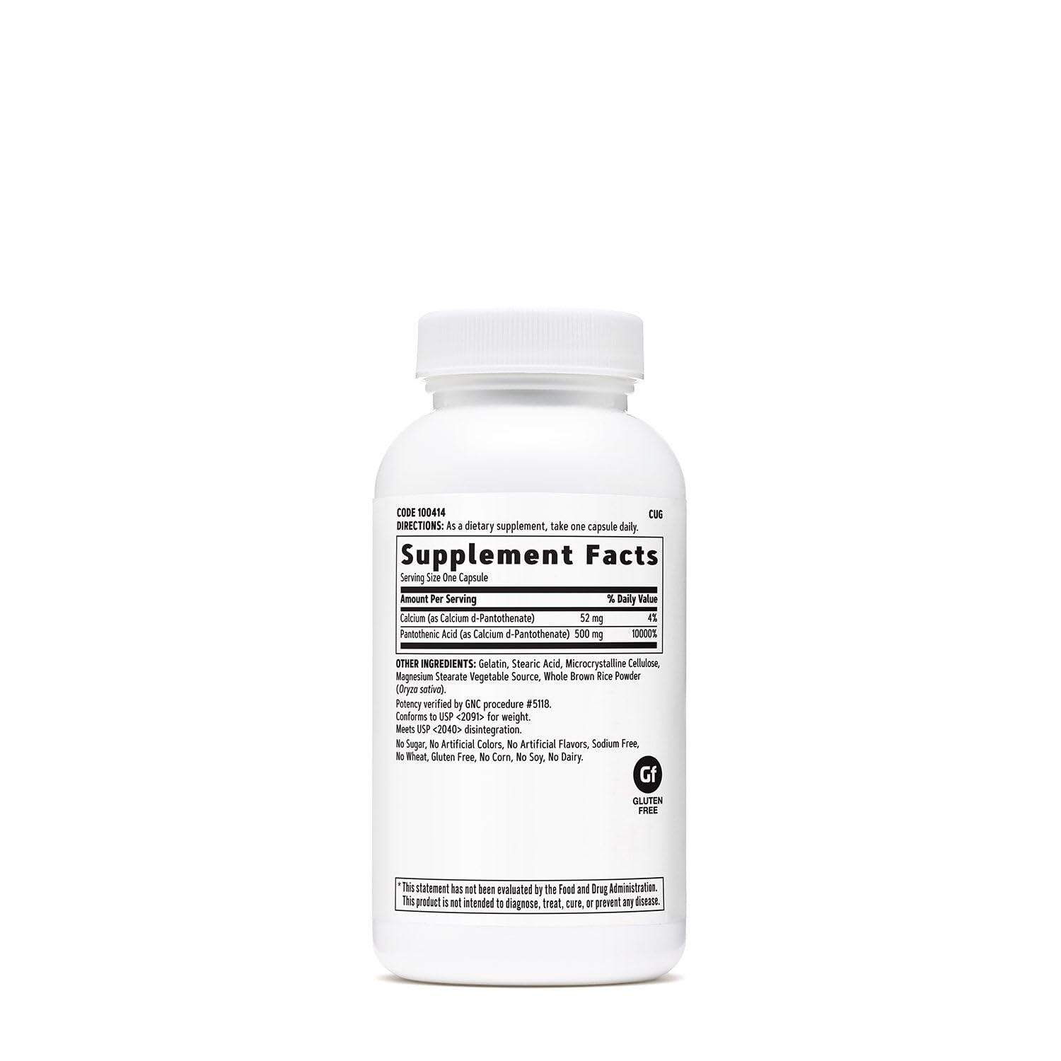 GNC Pantothenic Acid 500mg – 100 Capsules | Energy Metabolism Support