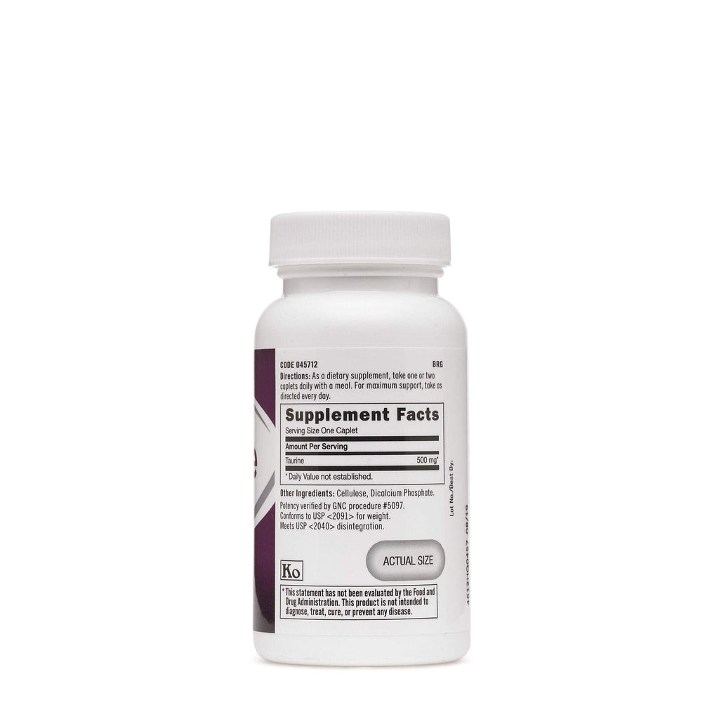 GNC Taurine 500mg Supplement – Supports Muscle Function, 50 Servings