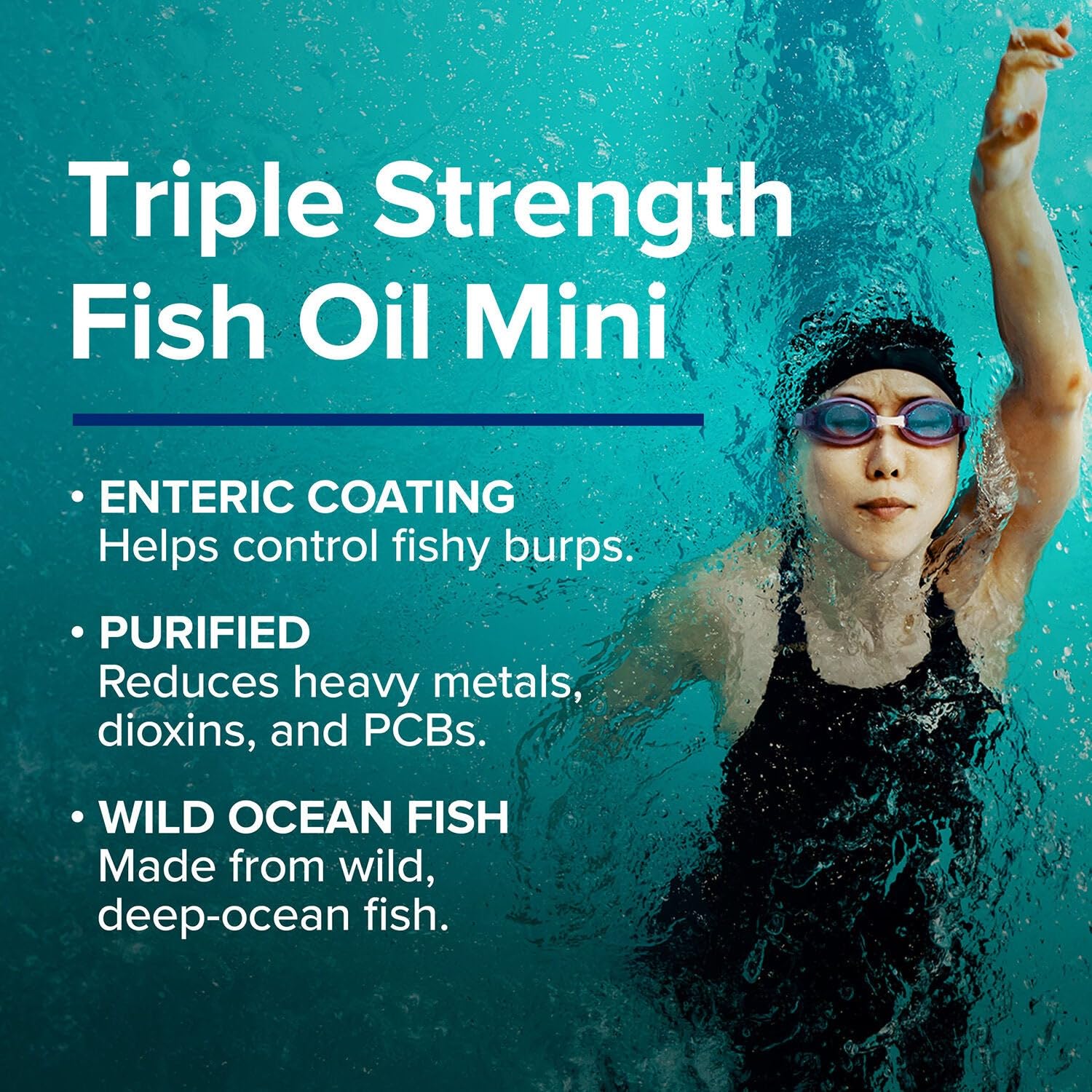 GNC Triple Strength Fish Oil Mini Omega-3 – 1000mg EPA/DHA, 240 Softgels