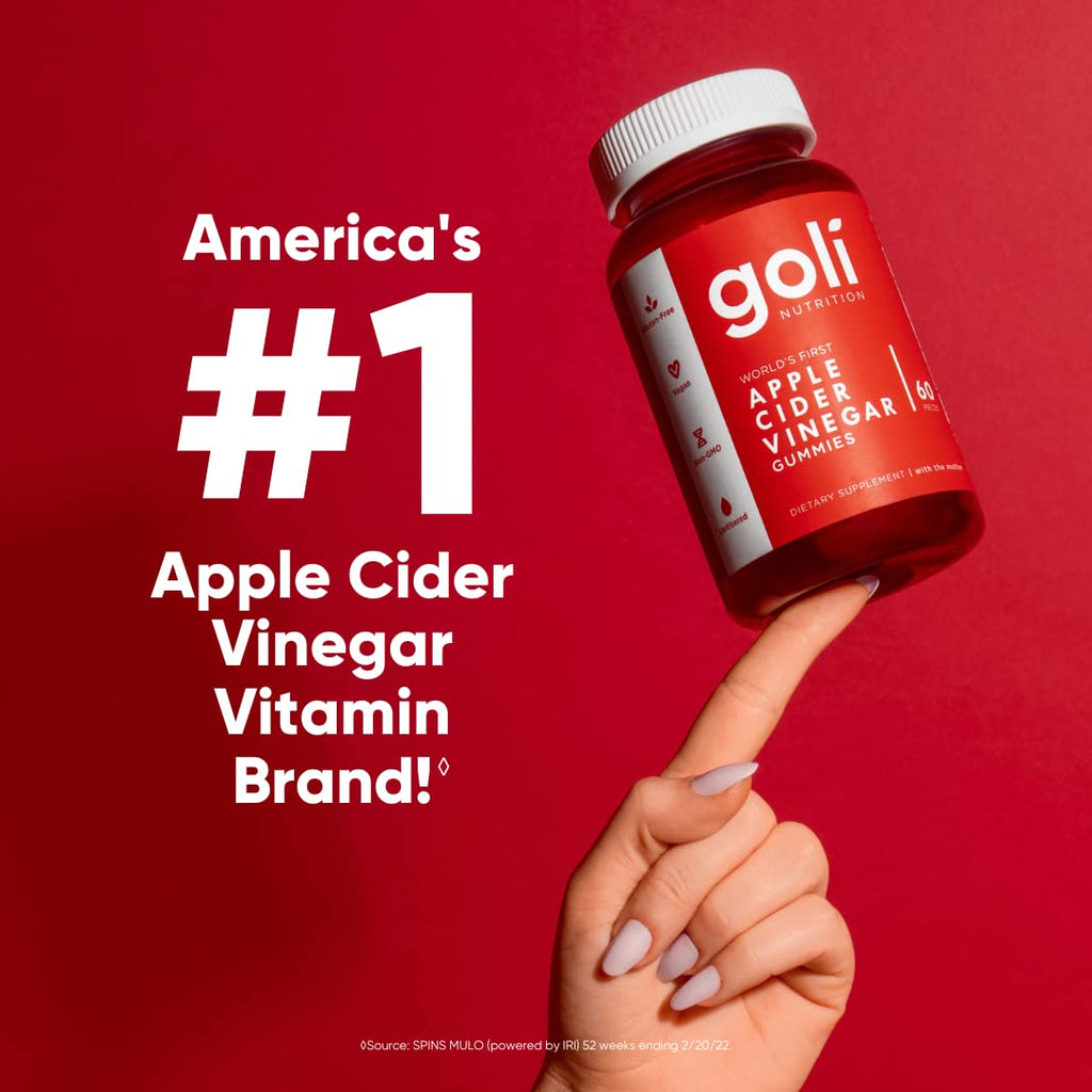 Goli Apple Cider Vinegar Gummies – 300 Count, Vegan, Gluten-Free, Non-GMO, B12 & B9