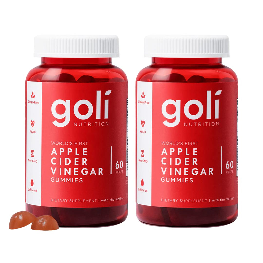 Goli Apple Cider Vinegar Gummies – 2 Pack, 60 Count | Vegan & Gluten-Free