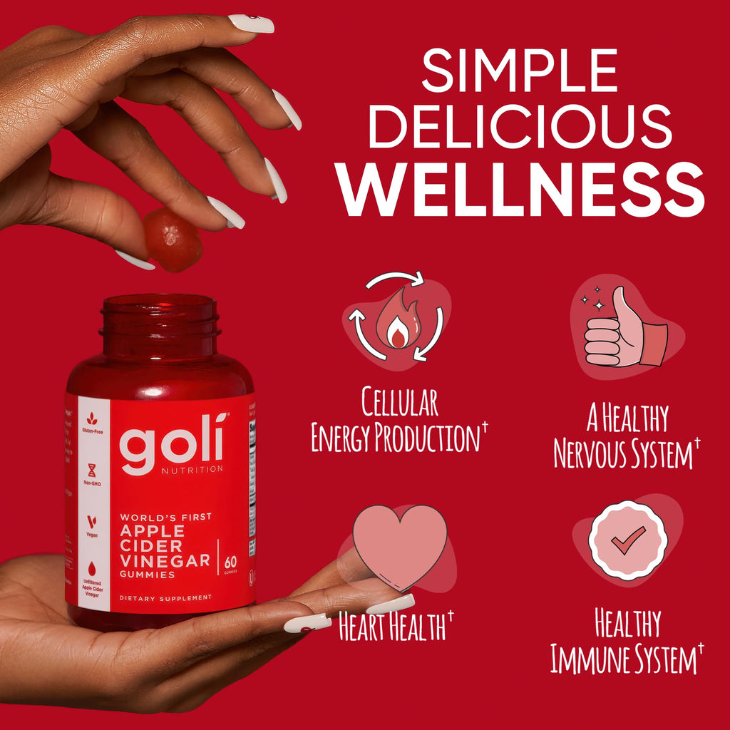 Goli Apple Cider Vinegar Gummies – 300 Count, Vegan, Gluten-Free, Non-GMO, B12 & B9