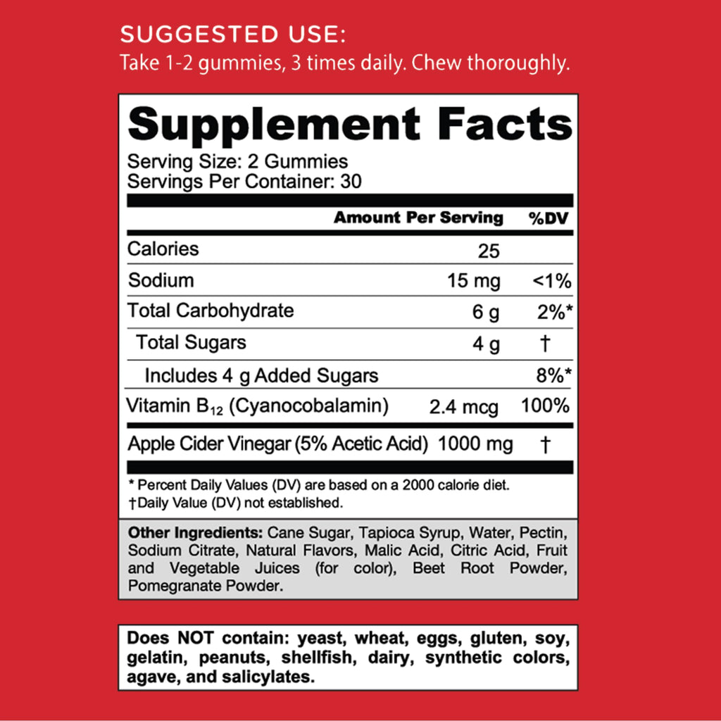 Goli Apple Cider Vinegar Gummies – 180 Count | B9 & B12, Vegan, Gluten-Free, Non-GMO