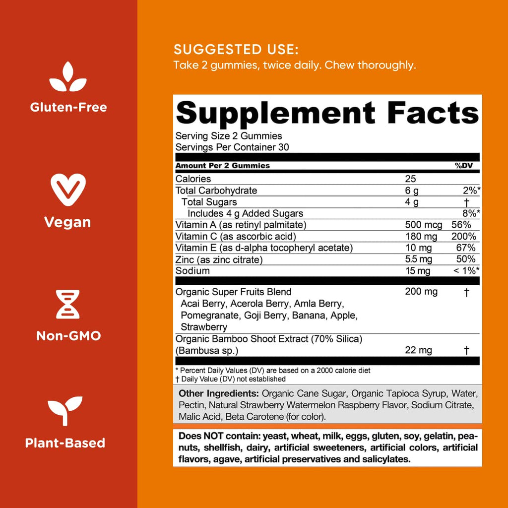 Goli SuperFruits Beauty Gummy Vitamin – 60 Count – Vegan, Plant-Based, Non-GMO, Gluten-Free & Gelatin-Free