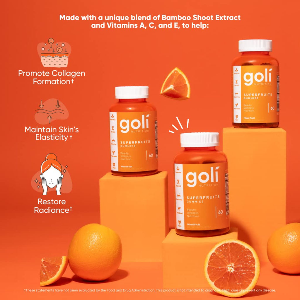 Goli Superfruits Gummies – Vegan Collagen-Boosting Beauty, 300 Count