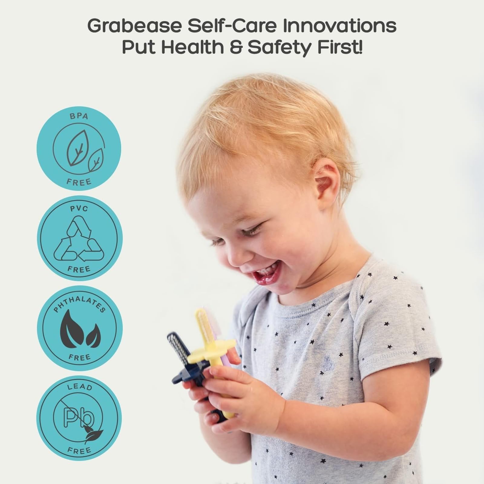 Grabease Double-Sided Baby Toothbrush Pack – Mint & Blush (2-Pack)