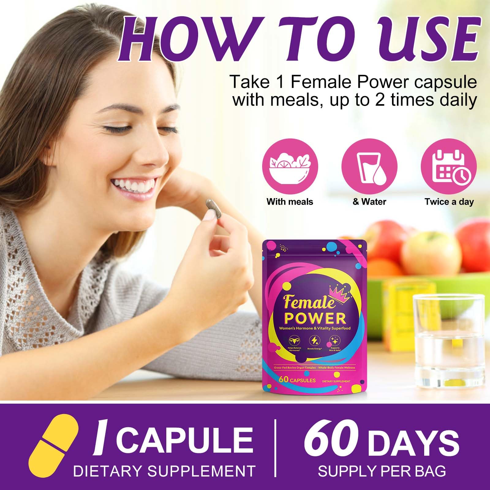 Grass Fed Beef Liver Capsules for Women | Hormone Balance & Energy