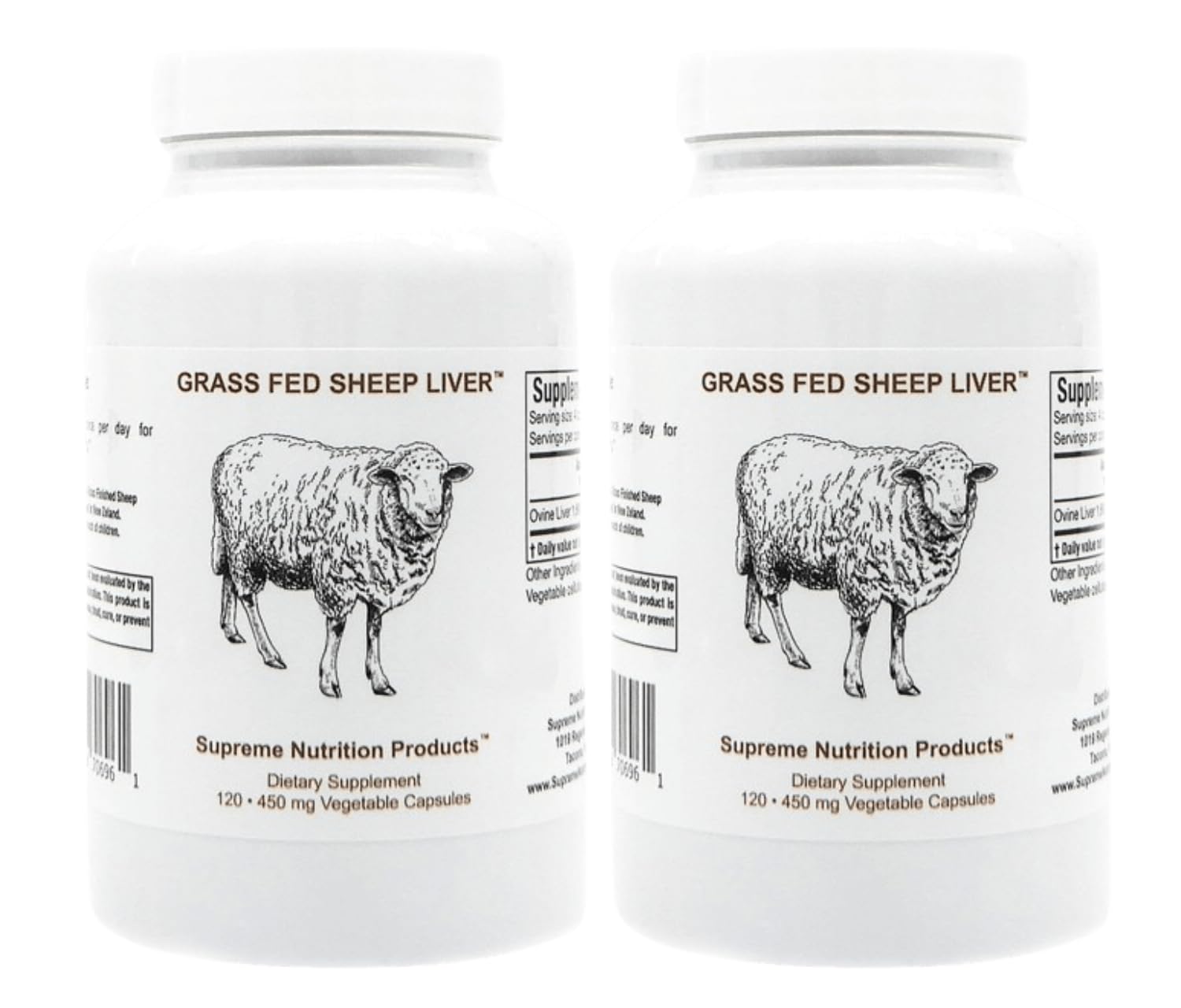 Grass Fed Sheep Liver Capsules – 120 Count (Pack of 2) | Supreme Nutrition