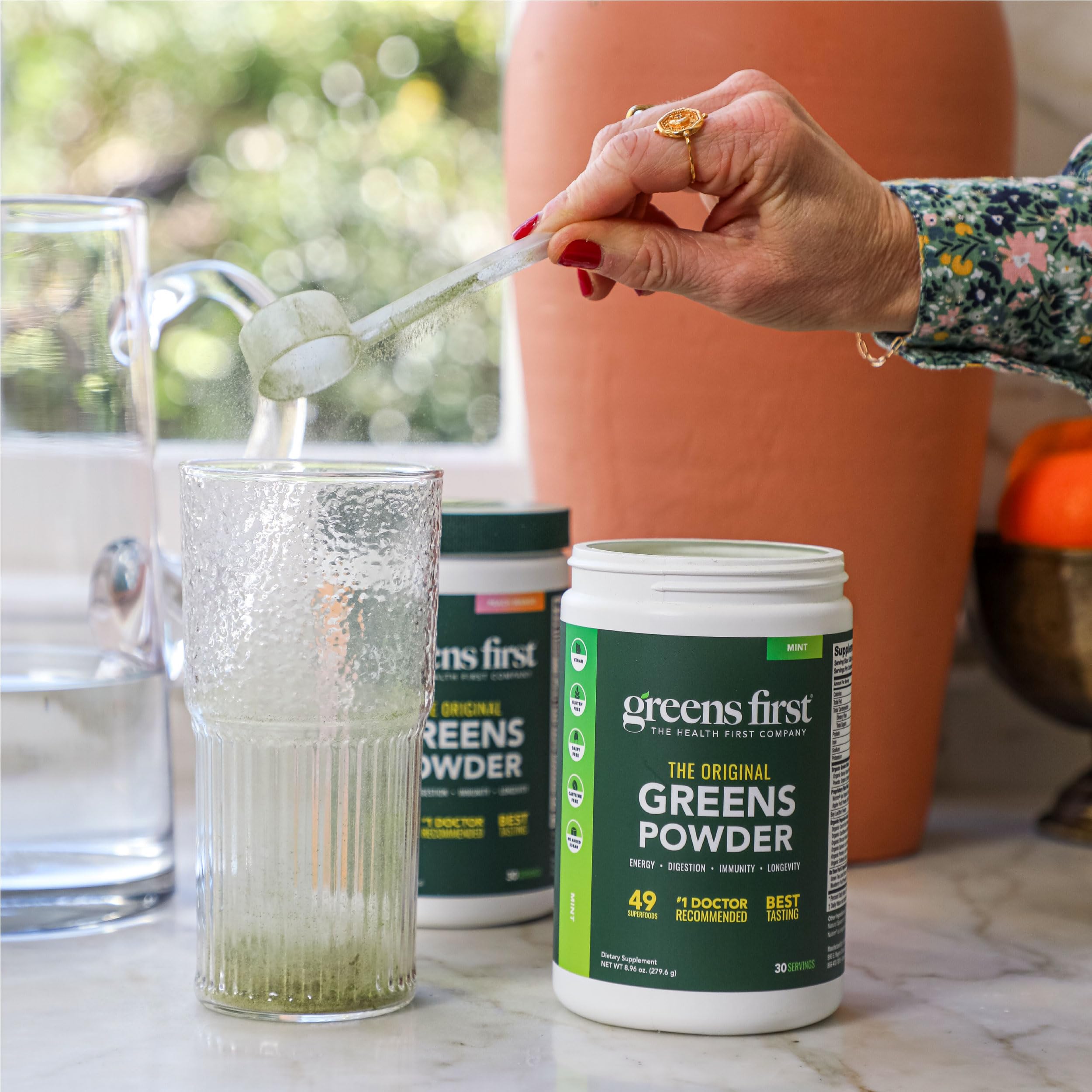 Greens First Original Greens Powder - 49 Superfoods, Organic, Vegan (Chocolate, 30 Servings)