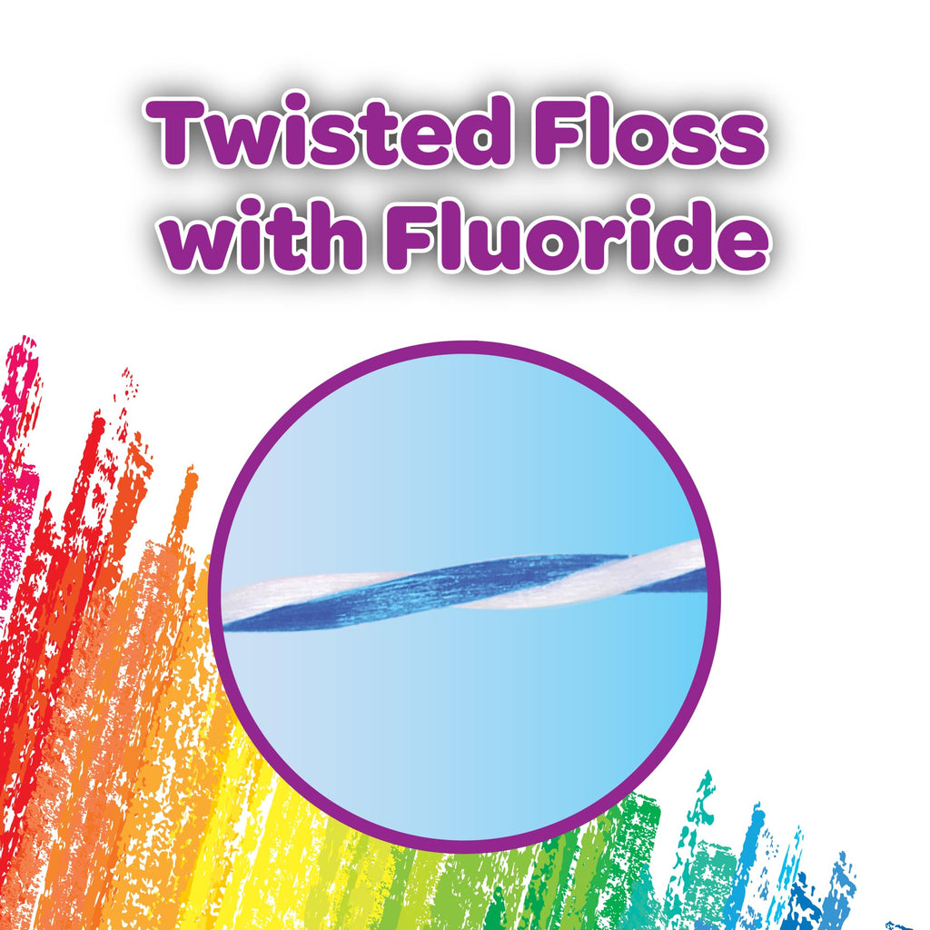 GUM Crayola Twistables Kids Flossers with Fluoride – 90 Count (Ages 3+)