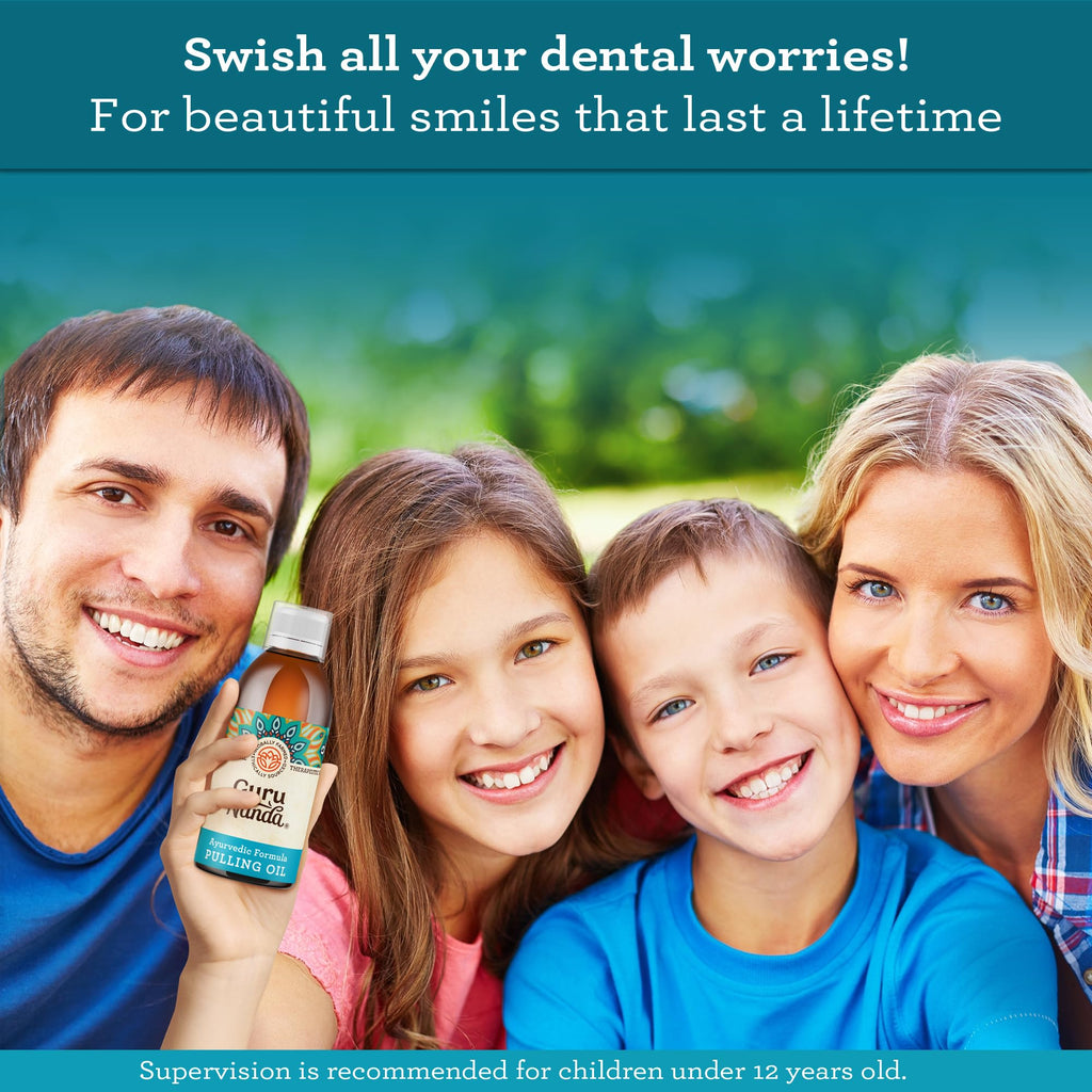 GuruNanda Original Oil Pulling Mouthwash 3-Pack – Coconut & Sesame Oils, Alcohol-Free