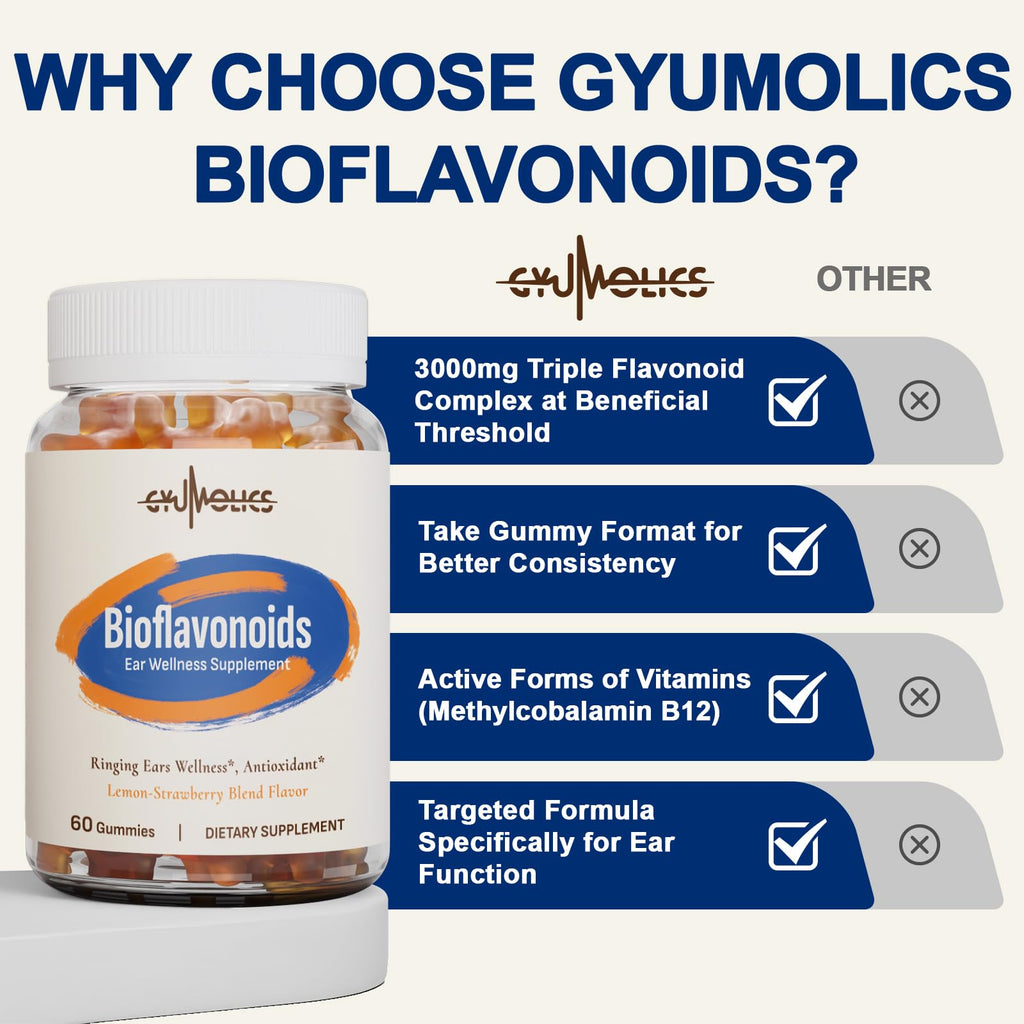 Gyumolics Flavonoid Gummies 3000mg – Bioflavonoid Complex + Vitamin C (60 Gummies)