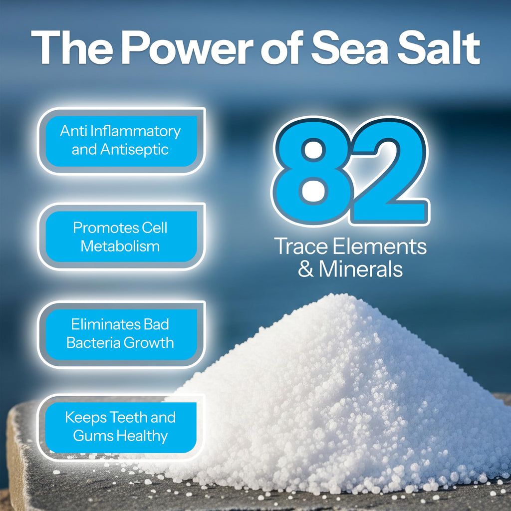 H2Ocean Healing Rinse - Natural Sea Salt Mouthwash (Alcohol & Fluoride Free) Lemon Ice - 8 oz