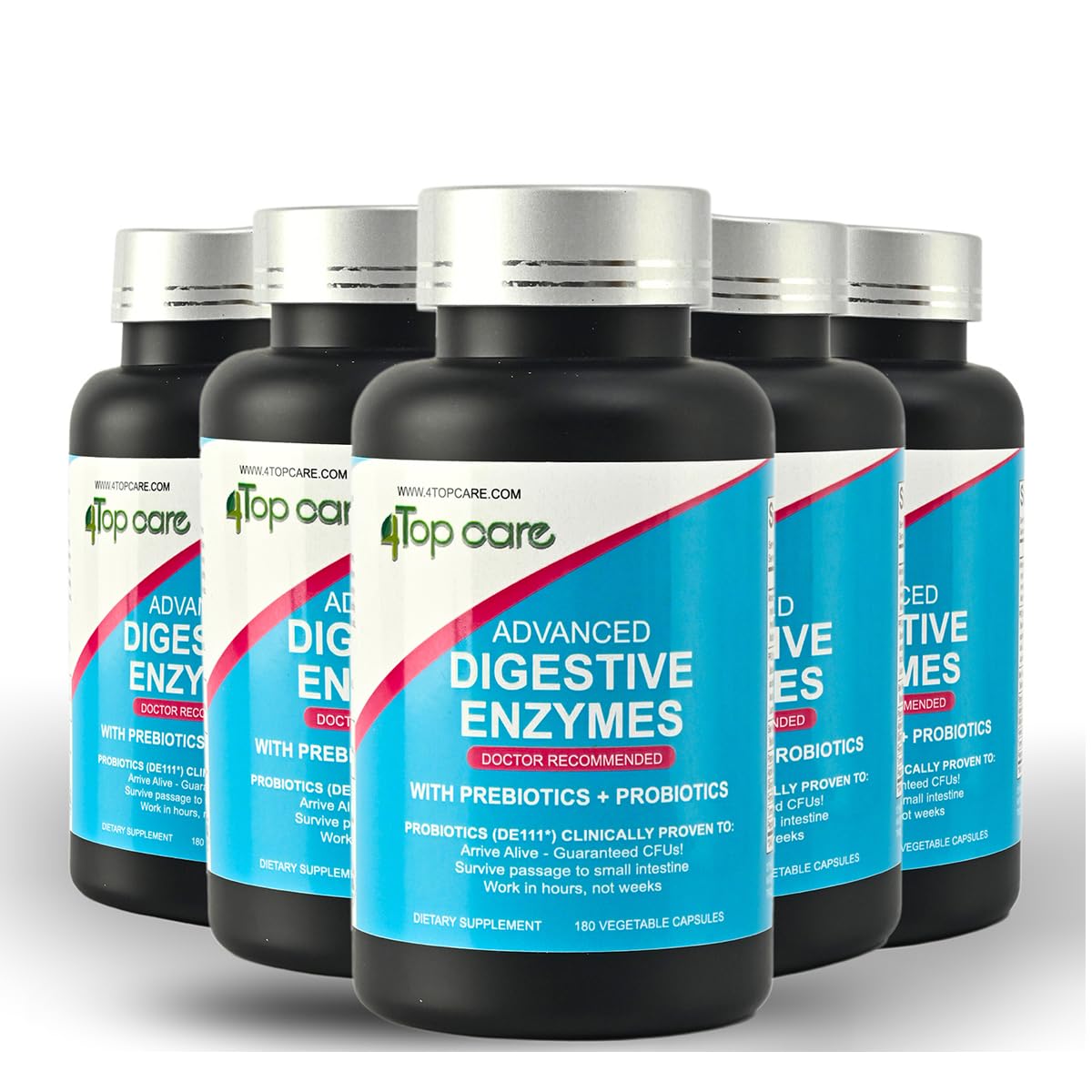 H4U Advanced Digestive Enzymes: Probiotics, Prebiotics & Enzymes (Vegetarian, 180 Count) – For Women & Men