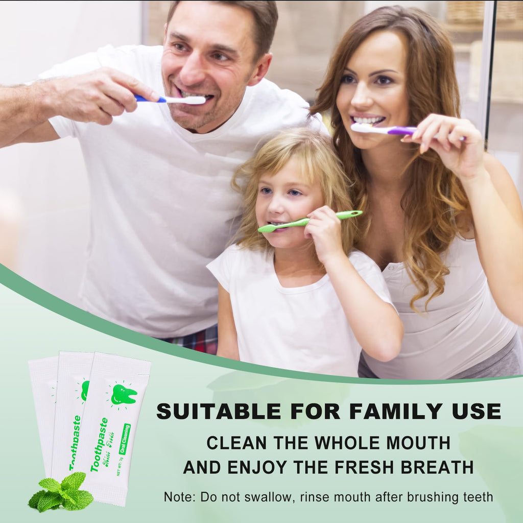 HAIFOTRVA 100-Pack Travel Toothpaste 0.105 oz – Mini Mint, Single-Use