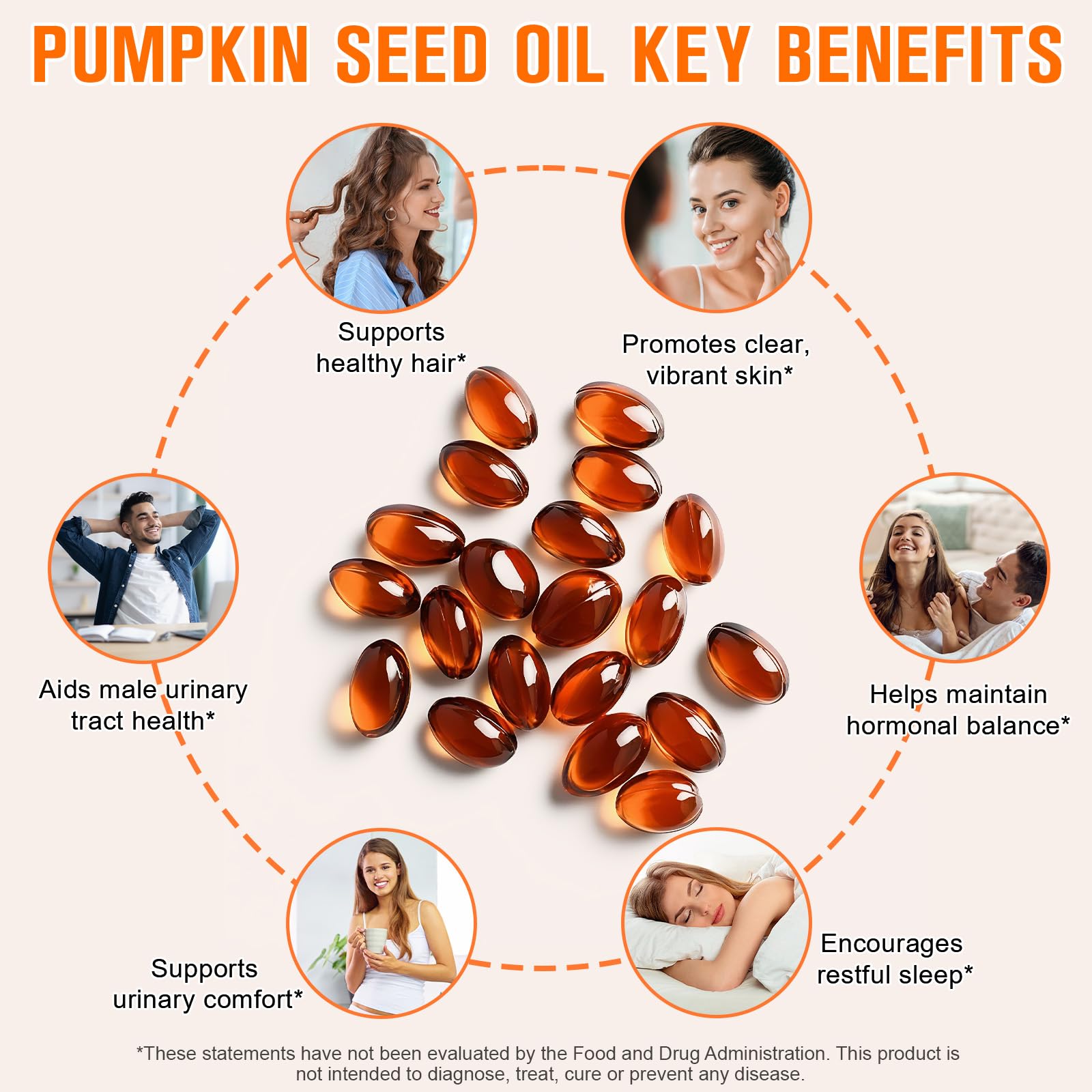 Pumpkin Seed Oil with Saw Palmetto Capsules - 2-in-1 Hair & Heart Support