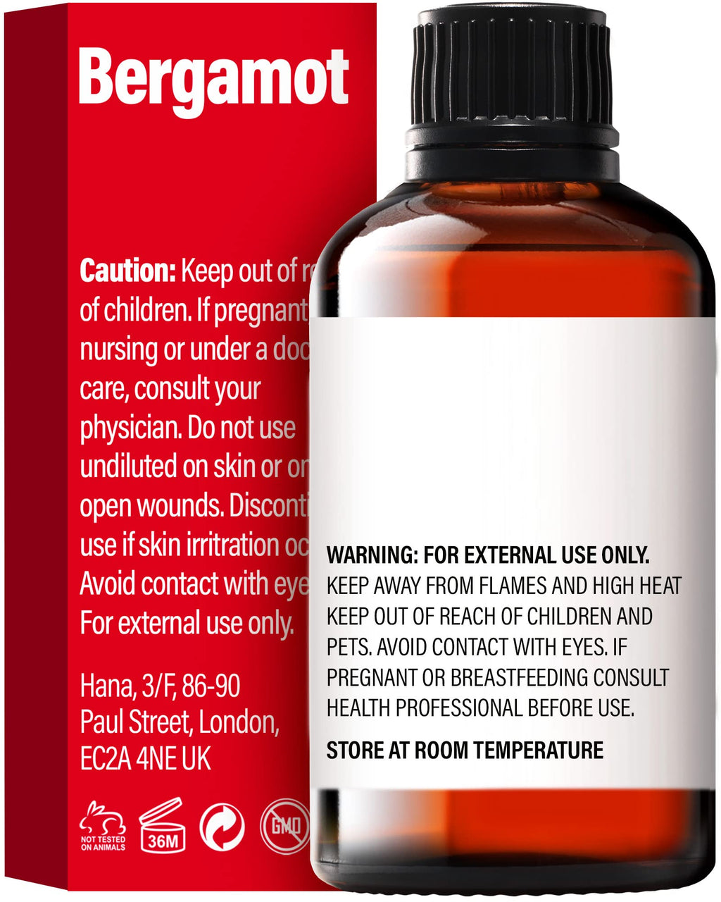 H'ana Bergamot Essential Oil - 1.02 Fl Oz | Hair, Skin, Diffuser, Aromatherapy, DIY Candle & Soap Making