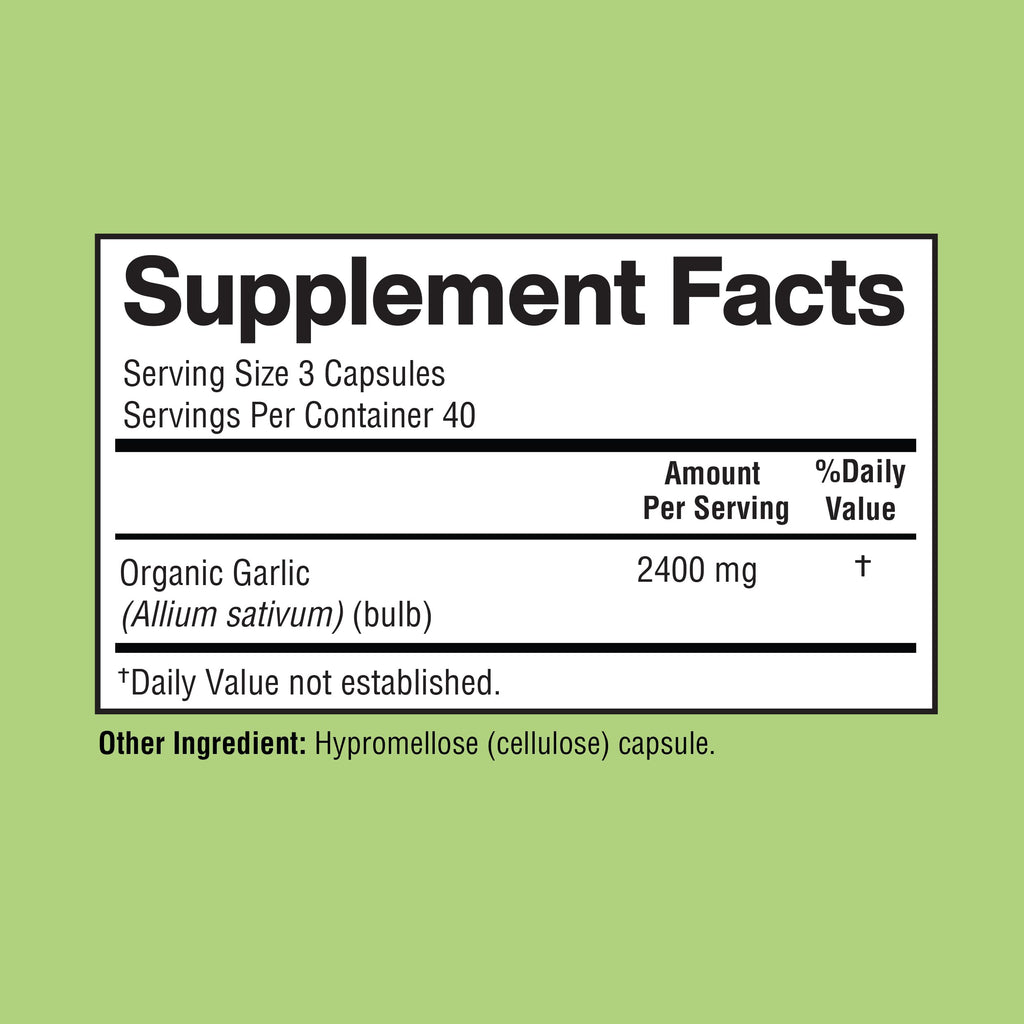Happi Mi Garlic Capsules 2400mg – Organic California Garlic, Immune Support